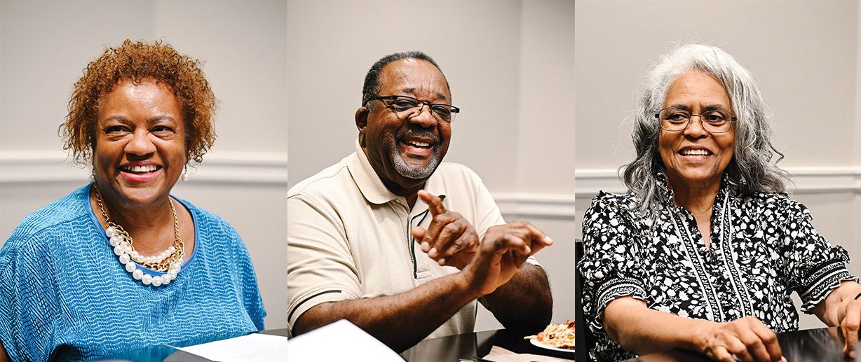 From left: Gwendolyn Prince-Lawrence ’73, Albert Gray ’71, Janice Means ’73