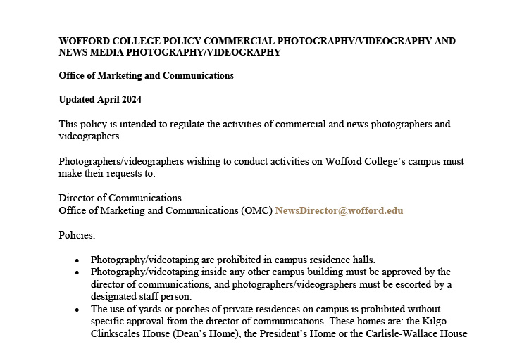 Photo/Video Policy